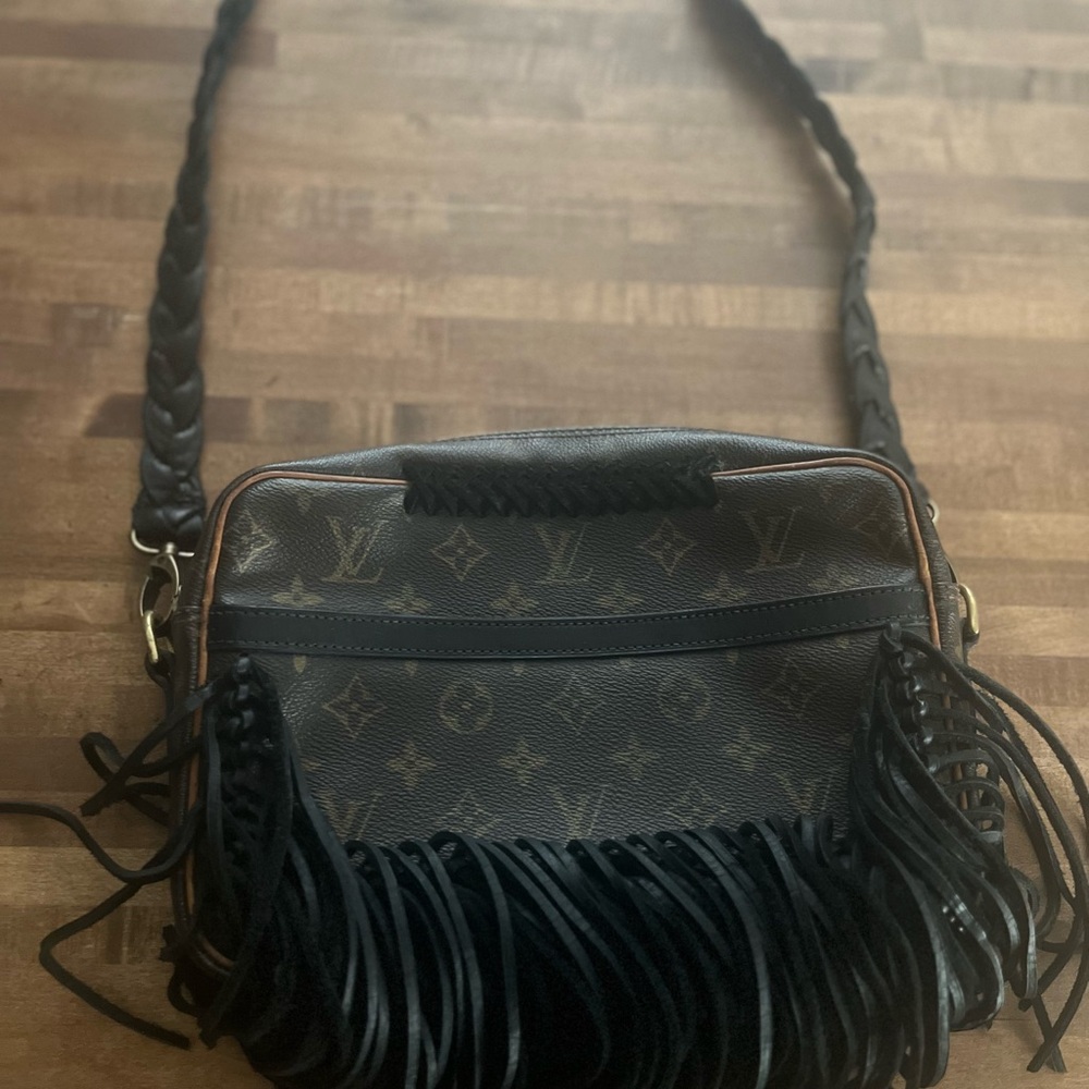 Louis Vuitton Black and Brown Fringe Crossbody Bag
